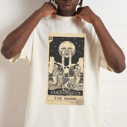 Der Mond Senkai Yami Tarot T-Shirt with vintage graphic design, oversized fit, and ethically sourced cotton.